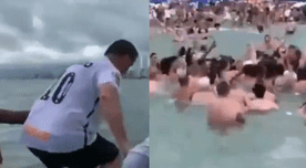 Presidente de Brasil se lanza al mar y bañistas se aglomeran para recibirlo - VIDEO