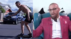 Conor McGregor y la hilarante 'interrupción' en plena entrevista tras ver a Holloway en skate - VIDEO