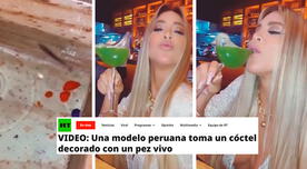 Sheyla Rojas es noticia internacional por beber licor decorado con pez vivo – VIDEO