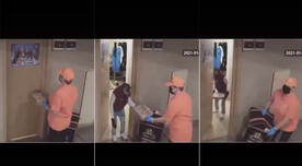 Viral: Repartidor de delivery es recibido por un mono, quien le paga con billete - VIDEO
