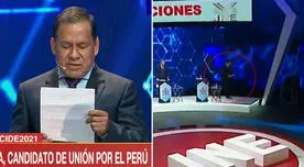 José Vega, candidato de Unión por el Perú, abandonó el debate tras leer un papel - VIDEO