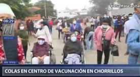 COVID-19: se registran largas colas en centro de vacunación de Chorrillos - VIDEO ...