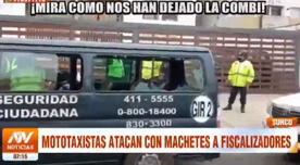 ¡Lamentable! Mototaxistas atacan con machetes a fiscalizadores en Surco - VIDEO 