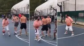 Adam Sandler es captado jugando baloncesto con sus fans - VIDEO