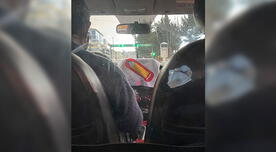 Taxista se hace viral por llevar propaganda de Perú Libre en el interior de su auto