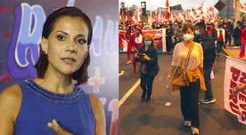 Mónica Sánchez asistió a la marcha en contra del fujimorismo