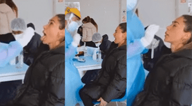 Melissa Loza se hace prueba COVID-19 ¡Y usan mismo hisopo en nariz y boca!