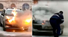 Vehículo se incendió cerca a la Plaza San Martín y causó pánico en los ciudadanos