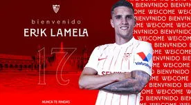 Sevilla oficializó el fichaje de Erik Lamela por las próximas tres temporadas
