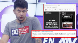 Mario Hart critica a la izquierda del país y usuarios le recuerdan que "debe irse del Perú"