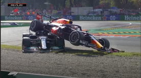 Lewis Hamilton chocó de manera increíble con Max Verstappen en el GP Italia