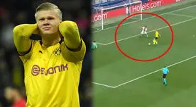 Erling Haaland y el insólito gol que erró para Dortmund en Champions League
