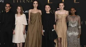 Angelina Jolie se luce en la gala de  'The Eternals' acompañada de sus hijos