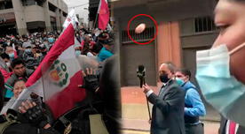 La Resistencia: integrantes lanzan huevos a ministra Betsy Chávez