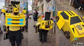 TikTok: Joven peruano causa furor en redes sociales con su creativo disfraz de Transformers
