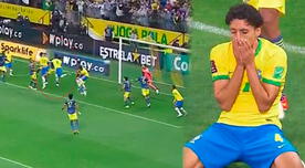 Era el primero: cabezazo de Marquinhos rozó el arco de Ospina en el Brasil vs. Colombia