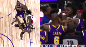 Lakers vs Pistons: LeBron James le propinó brutal golpe en el rostro a Isaiah Stewart