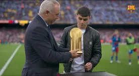Barcelona le brindó un caruloso homenaje a Pedri tras ganar el Trofeo Kopa