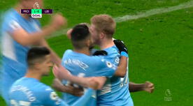 Tremendo gol de Manchester City por obra de Kevin De Bruyne para el 1-0 ante Leicester