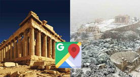Google Maps: así luce el Partenón en Grecia tras la intensa nevada
