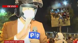 Delincuente roba celular EN VIVO a reportero durante marcha contra Pedro Castillo - VIDEO
