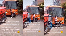 Madre con niña en silla de ruedas exige que bus de Metropolitano le permita subir - VIDEO