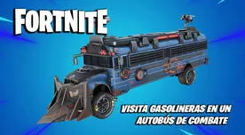 Fortnite: visita gasolineras en un autobús de combate