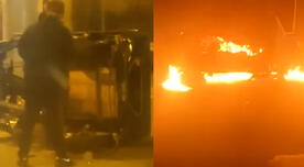 SMP: Vecinos queman mototaxi de ladrones que robaban autopartes