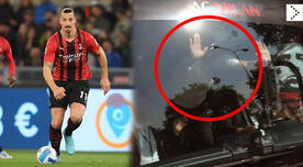 Zlatan Ibrahimovic no contuvo su euforia y rajó parabrisas del bus oficial del Milan - VIDEO
