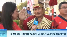'Hincha Inca' ya se encuentra alentando en Qatar: "Piensan que llevo oro" - VIDEO