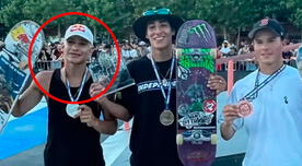 ¡Bañado en plata!: Angelo Caro quedó subcampeón en torneo de skateboarding en España