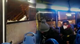 Manifestantes atacaron con piedras a bus que no acató paro de transportistas