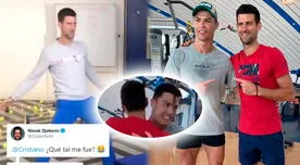 Novak Djokovic celebró a lo Cristiano Ronaldo y portugués tuvo divertida reacción - VIDEO