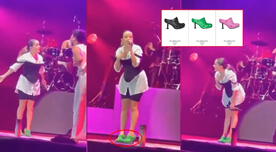 Evaluna deja en shock a fans al usar costosos crocs Balenciaga en concierto de Camilo