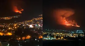 Arequipa: se registra gran incendio forestal en la falda del volcán Misti