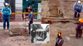 Realizan obras en Centro Histórico de Lima y descubren rieles de tranvía enterrados