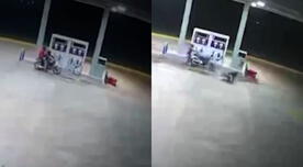 Trabajador de grifo frustró robó arrojando gasolina a los delincuentes - VIDEO