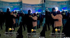 Hombre con discapacidad visual baila en los brazos de su esposa en concierto de Coldplay