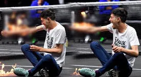 En la despedida de Roger Federer: joven ingresa al campo y se quema el brazo
