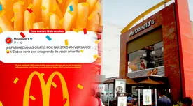 McDonald's entregará papas fritas HOY gratis: Así puedes obtenerlas en todo el Perú