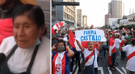 Manifestantes de la marcha contra Pedro Castillo robaron gaseosas a mujer ambulante - VIDEO