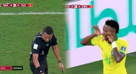 Vinicius anotó el 1-0 de Brasil ante Suiza, pero el árbitro lo anuló por offside de Richarlison