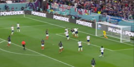 Giroud conectó certero cabezazo para el 2-1 de Francia ante Inglaterra