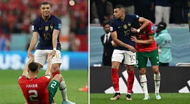 Kylian Mbappé consoló a Hakimi tras eliminarlo de jugar la final del Mundial Qatar 2022