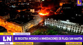 Fuerte incendio se registra cerca a la Plaza San Martín, previo al mensaje de la Nación de Dina Boluarte