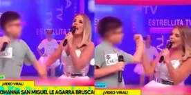 Johanna San Miguel es criticada en redes por brusco gesto con niño EN VIVO