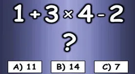 Acertijo visual EXTREMO: ¿Cuál es la solución de la ecuación 1+3x4-2? El 2% lo resolvió