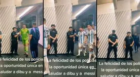 La inesperada reacción de dos policías al saludar a Lionel Messi y 'Dibu' Martínez - VIDEO