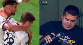La peculiar reacción de Juan Román Riquelme en el segundo gol de Colón de Santa Fe