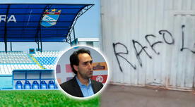 Estadio Alberto Gallardo presentó pintas en rechazo a Joel Raffo - VIDEO